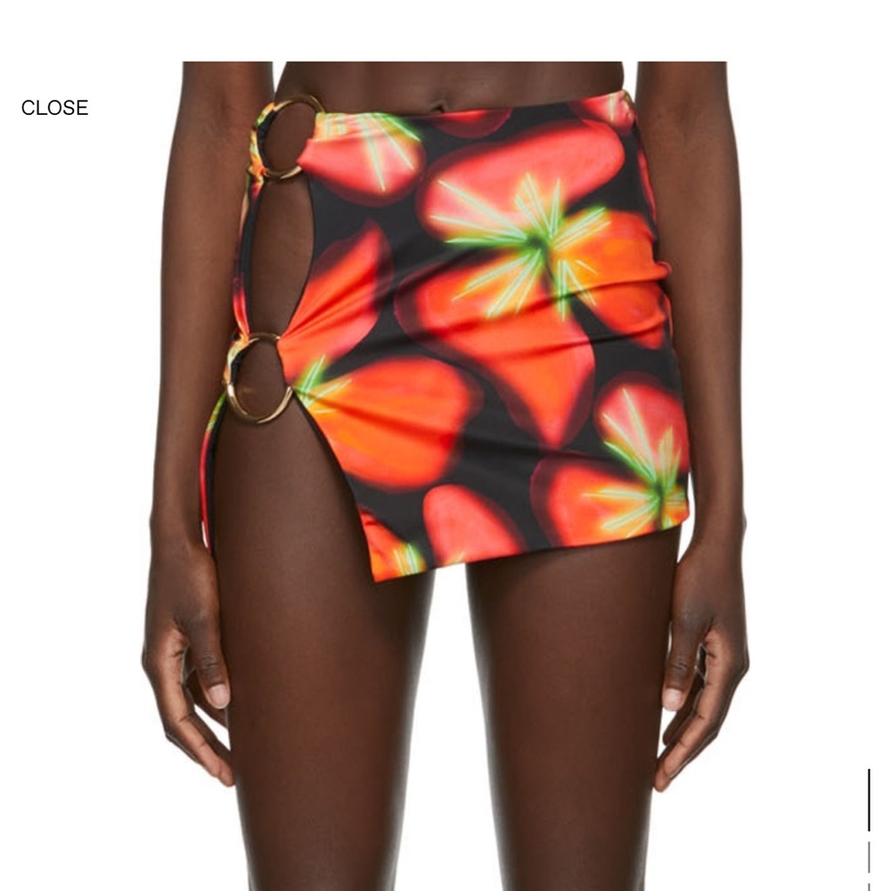 Louisa Ballou Double Ring Mini Skirt & Mesh Beach T Shirt